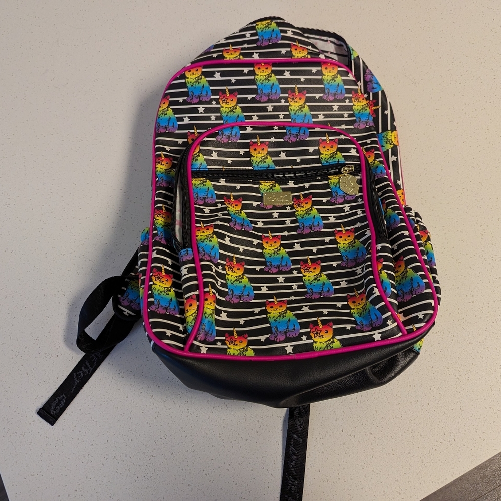 Betsey Johnson rainbow cat backpack